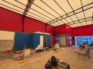 Cobertura de techo de almacén con lona PVC acabado